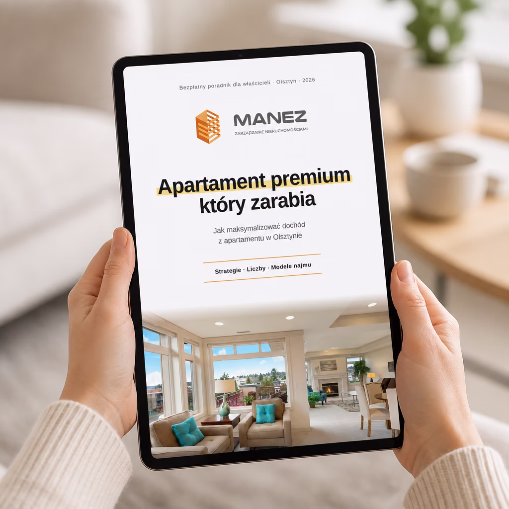 Prezentacja oferty najmu premium na tablecie